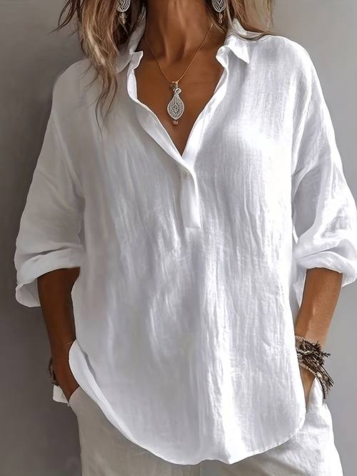new beautiful and elegant style printed collar long sleeved spring and autumn versatile shirt