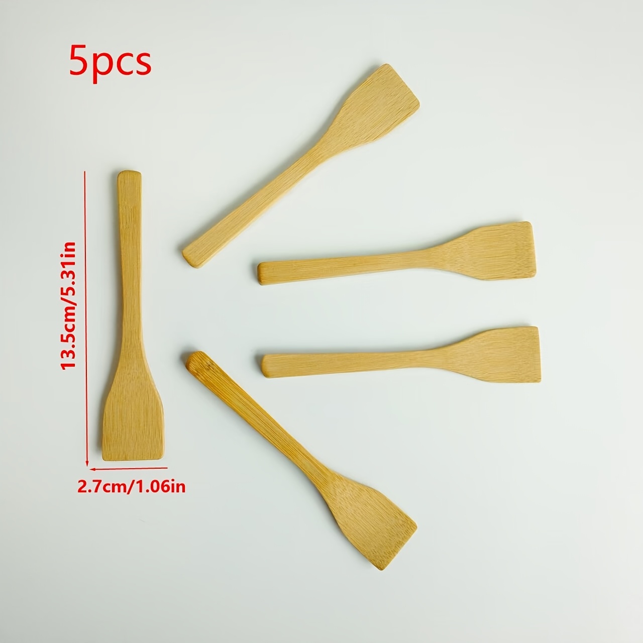 A Small Bamboo Spatula For Spreading Fillings, Sauces, Creams, And Honey, Perfect For Mixing In A Mini Pot