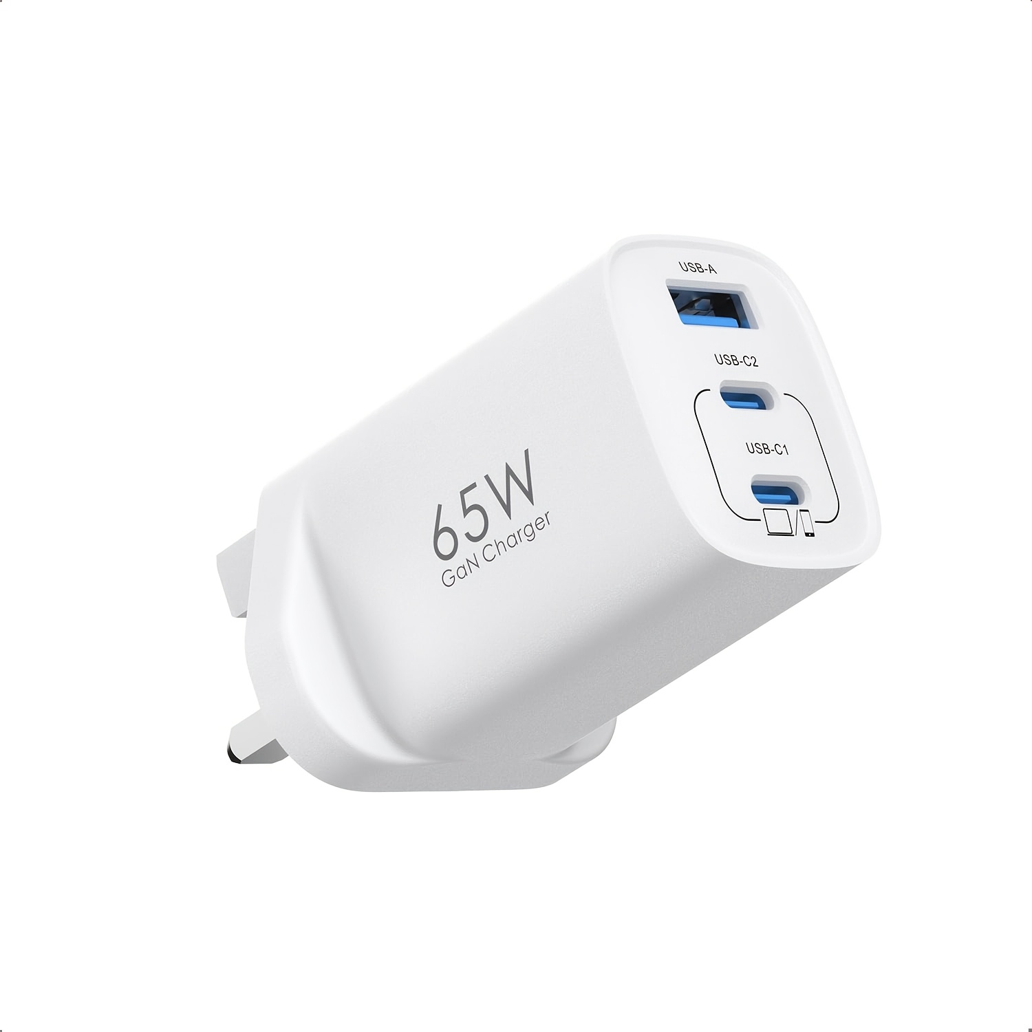 TEMU 65w Usb C Fast Charger, 3-port Usb C Power Adapter For /air, For Iphone 17/16/15/14, For Ipad Air/pro, For S26/s25/s24, For Pixel 10/9/8
