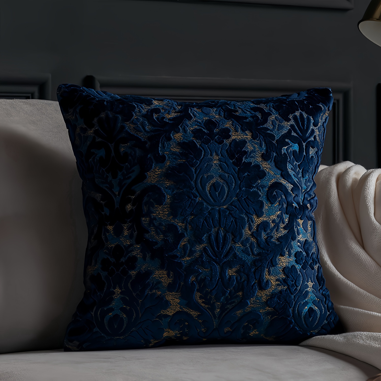 TEMU 1pc 17.72 X 17.72 Inch Pillowcase, Light Sofa Cushion With Cut Velvet Fabric, Pillowcase Only (pillow Insert Not Included), Living Room Nordic Modern Minimalist Model Room Villa Bedside Pillow