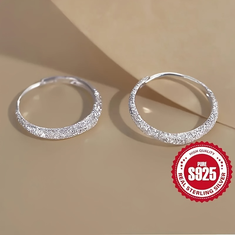 

S925 , Starry River Shiny Glitter Hoop Earrings Frosted Shiny Hoop Earrings Valentine's Day Mother's Day Jewelry Gifts