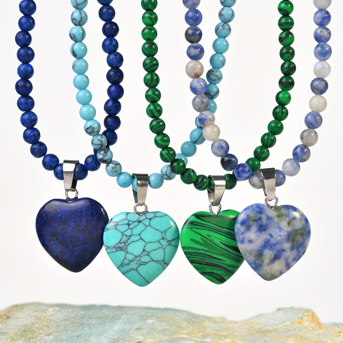 blue stone necklace sold on Temu United States