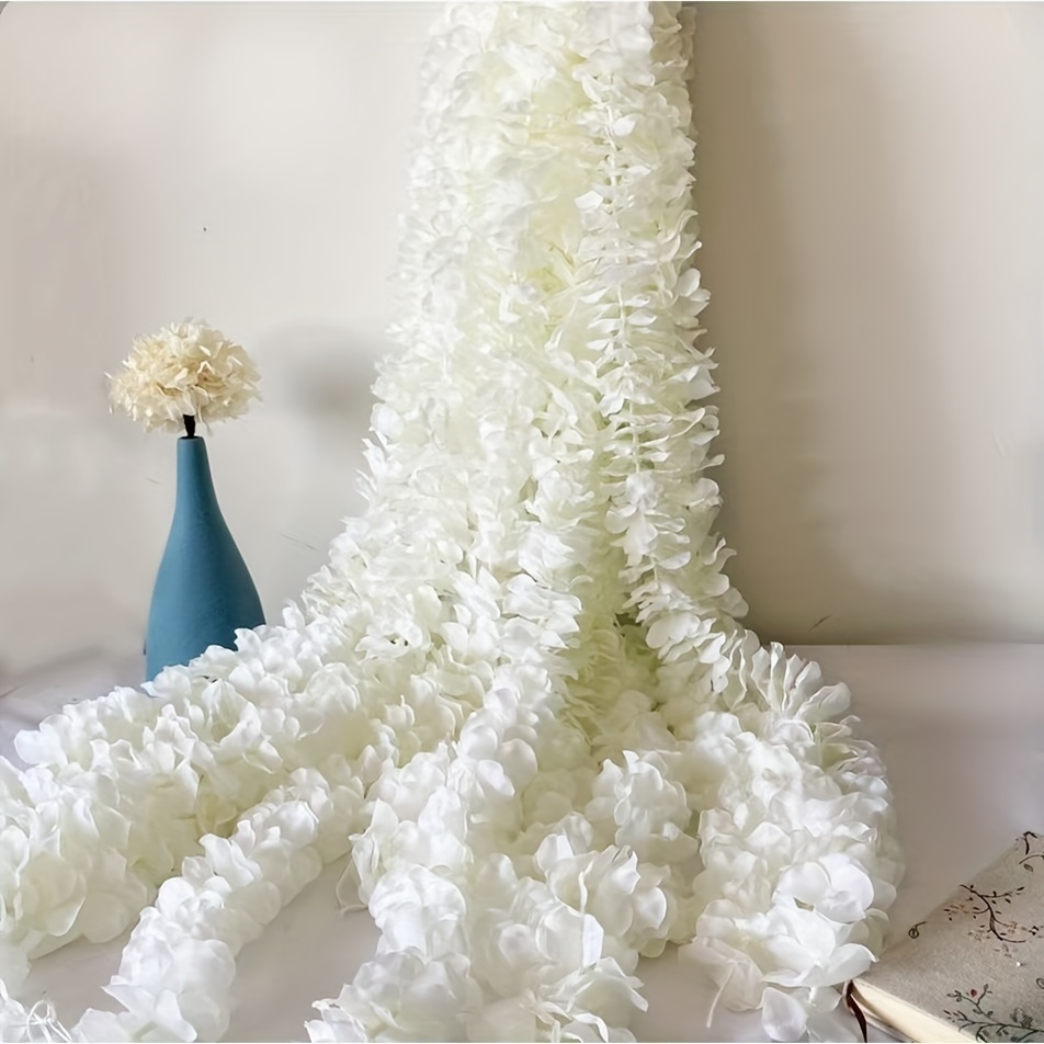 Image of 20pcs Artificial Wisteria Vine Garland - Elegant White Hanging Flowers For Wedding, Home, Hotel, And Day Decor, Seasonal Home Decor | Sophisticated Decor | Realistic Artificial Flowers