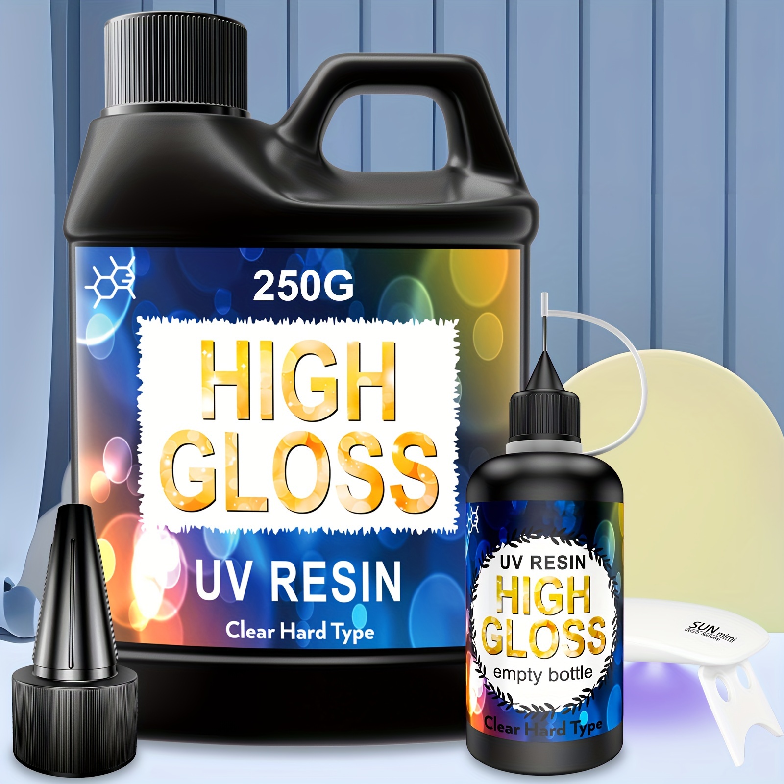 

Uv Resin, 250g High Gloss Uv Resin Clear Solar Cure Sunlight Activated Glue Hard Uv Resin Kit For Jewelry Making, Uv Resin Kit With Light, Casting And Coating, Diy Crafts, Resin Art Supplies