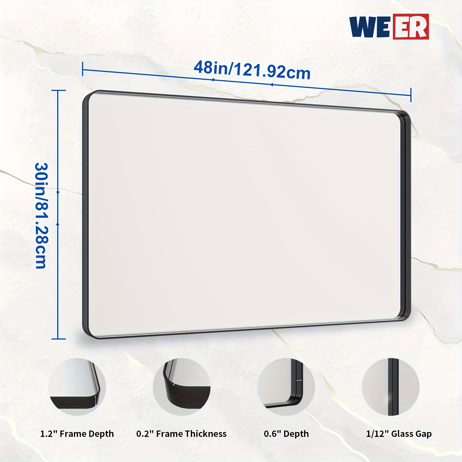 Black Framed Mirror Bathroom Matte Black Bathroom Vanity - Temu