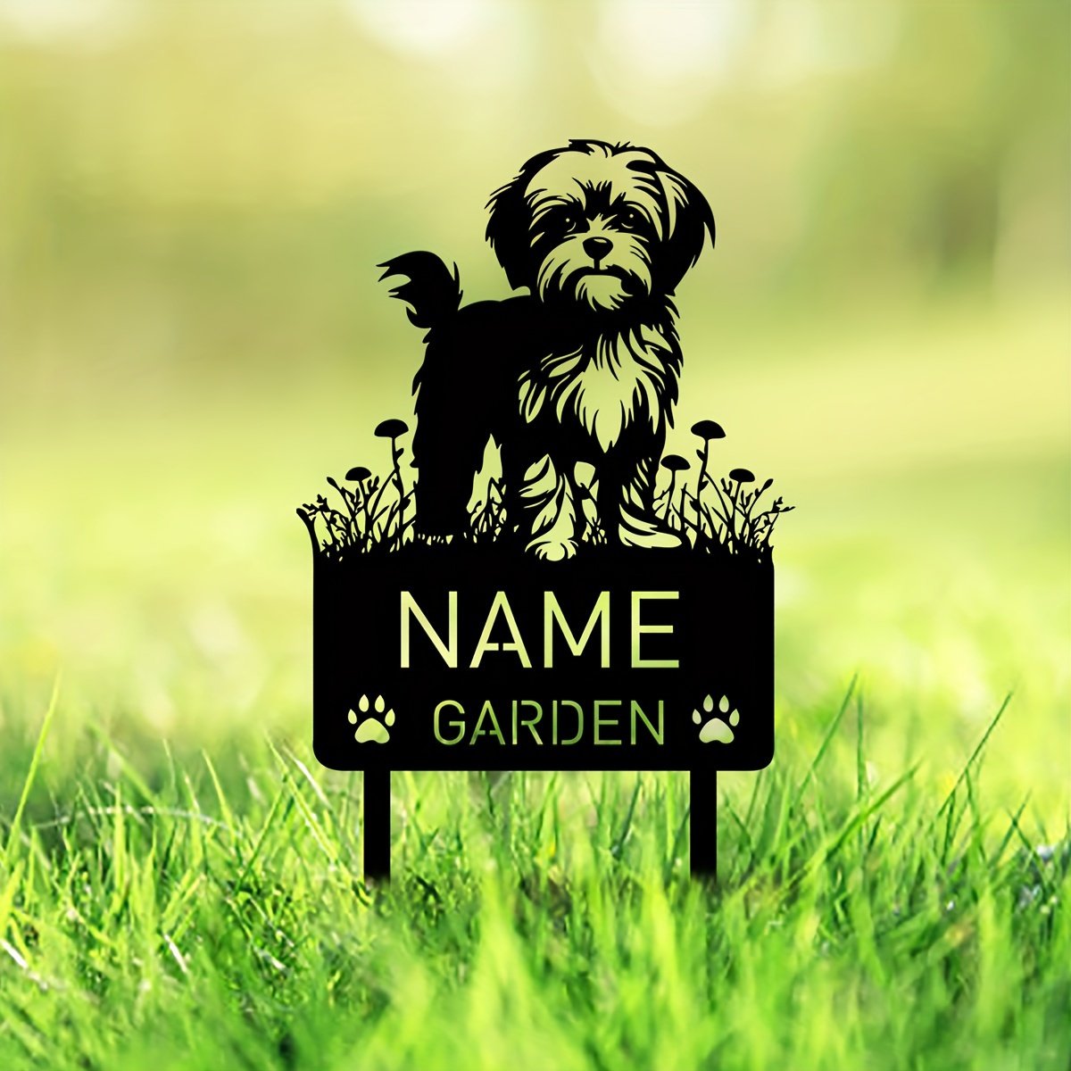 

Personalized Memorial Garden Stake - Custom Metal Pet Grave Marker With Name Sign, Vintage Style Outdoor Remembrance Decor, Sympathy Gift For Loss Of Dog