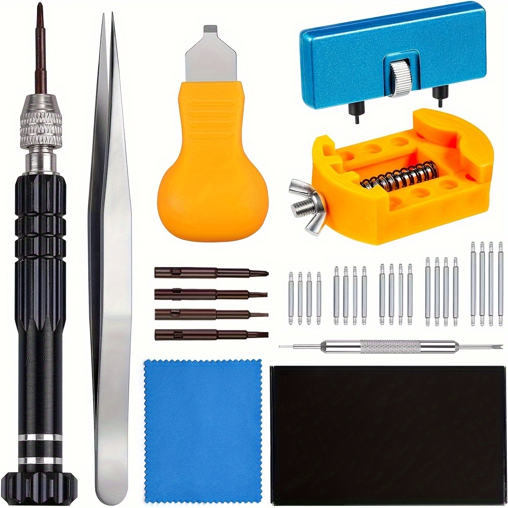 TEMU Watch Battery Replacement Kit, Watch Repair Screwdriver, Watch Band Replacement Tool, Watch Wrench Back Remover, Watch Case Opener, Watch Back