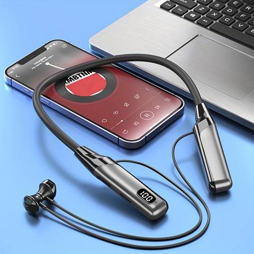 neckband wireless earbuds with extended magnetic anti drop neckband headphones