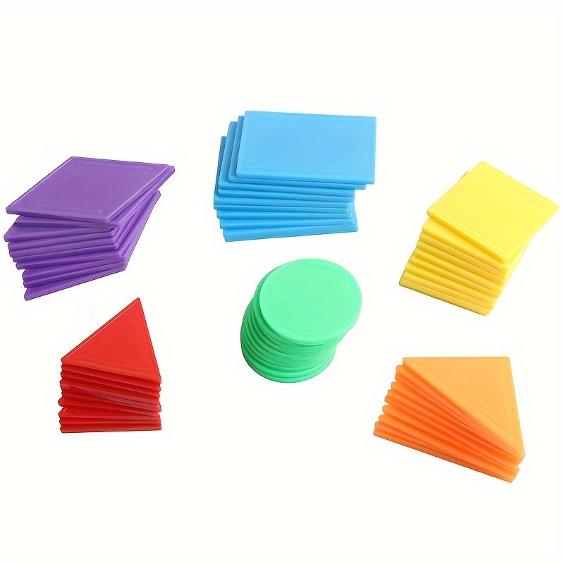 

Geometric Shape Counting Tablets: 40/60 Pcs, Solid Colors, 10 Of Each Type, Enhance Shape Recognition, Symmetry, And Mathematical Patterns