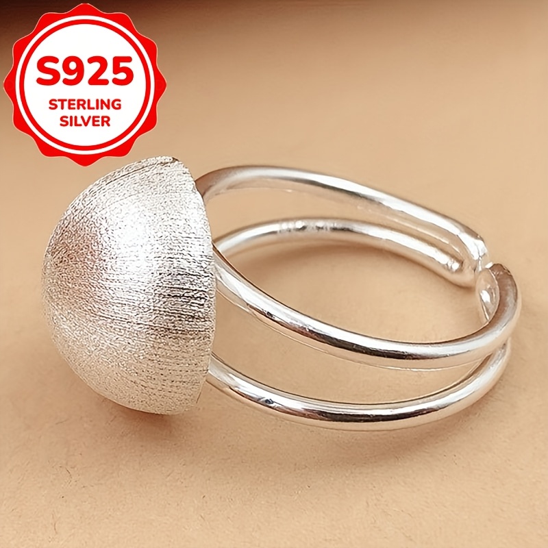 TEMU 1pc Women's Fashionable And Unique S925 Sterling Silvery Spherical , Gift For Best Friend, Party Gift, Suitable For Daily Commute, Mother's Day,