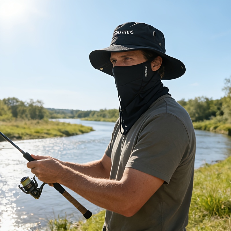 1pc (hat) / 2pcs (one Hat + One Mask) Multifunctional Outdoor Cap, Universal for Men and Women, Stylish Shade Cap - Wide-edged Cap, Adjustable Pull Rope, Ideal for Outdoor Sports, Fishing, Hiking and Camping | Beach Cap