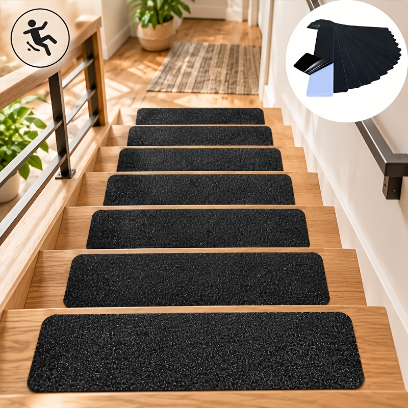 TEMU Alfombra Antideslizante para Escaleras de Exterior, Resistente al y a los Arañazos, Adecuada para Escaleras de Madera, Ideal para Escaleras