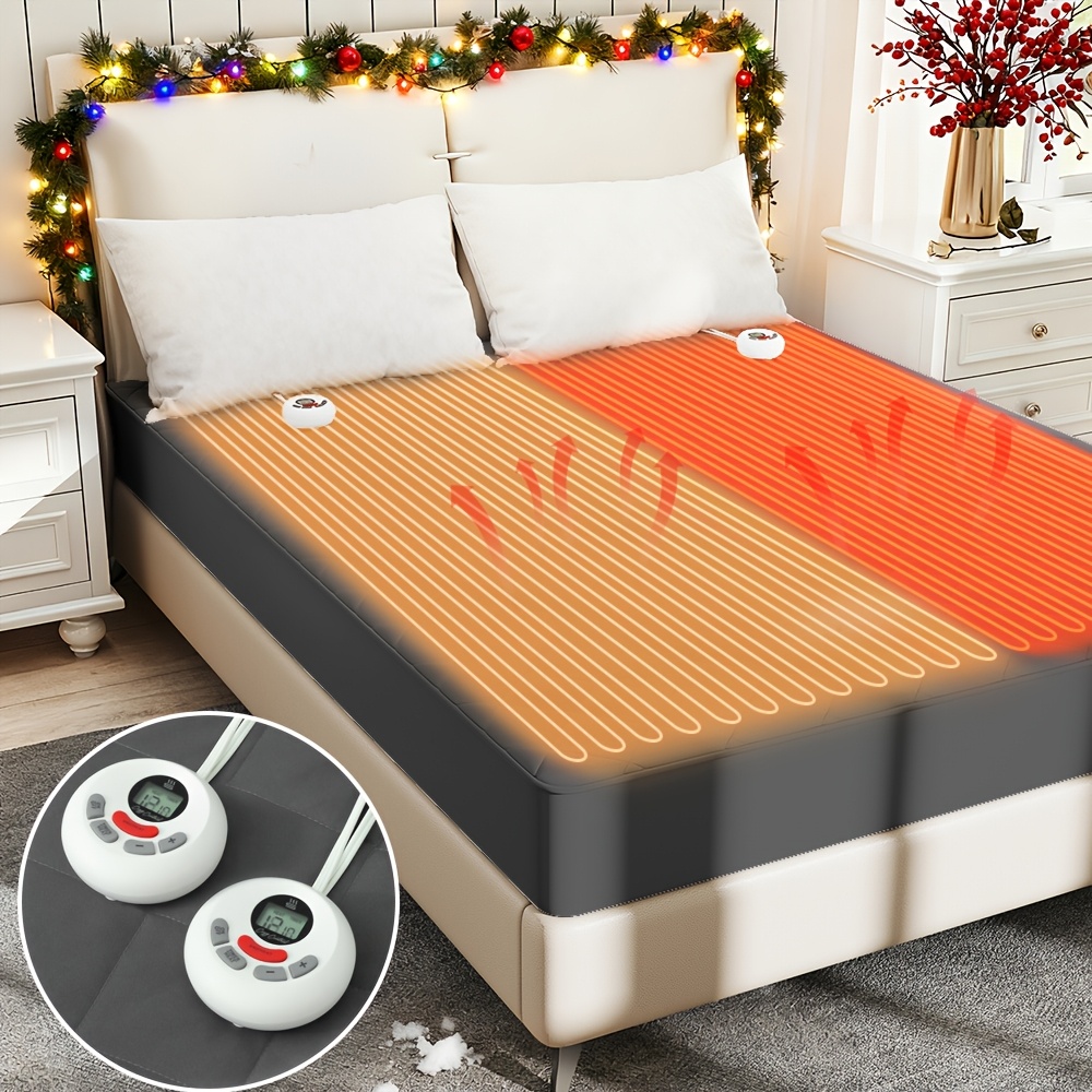 electric heated mattress pad quilted bed warmer memory