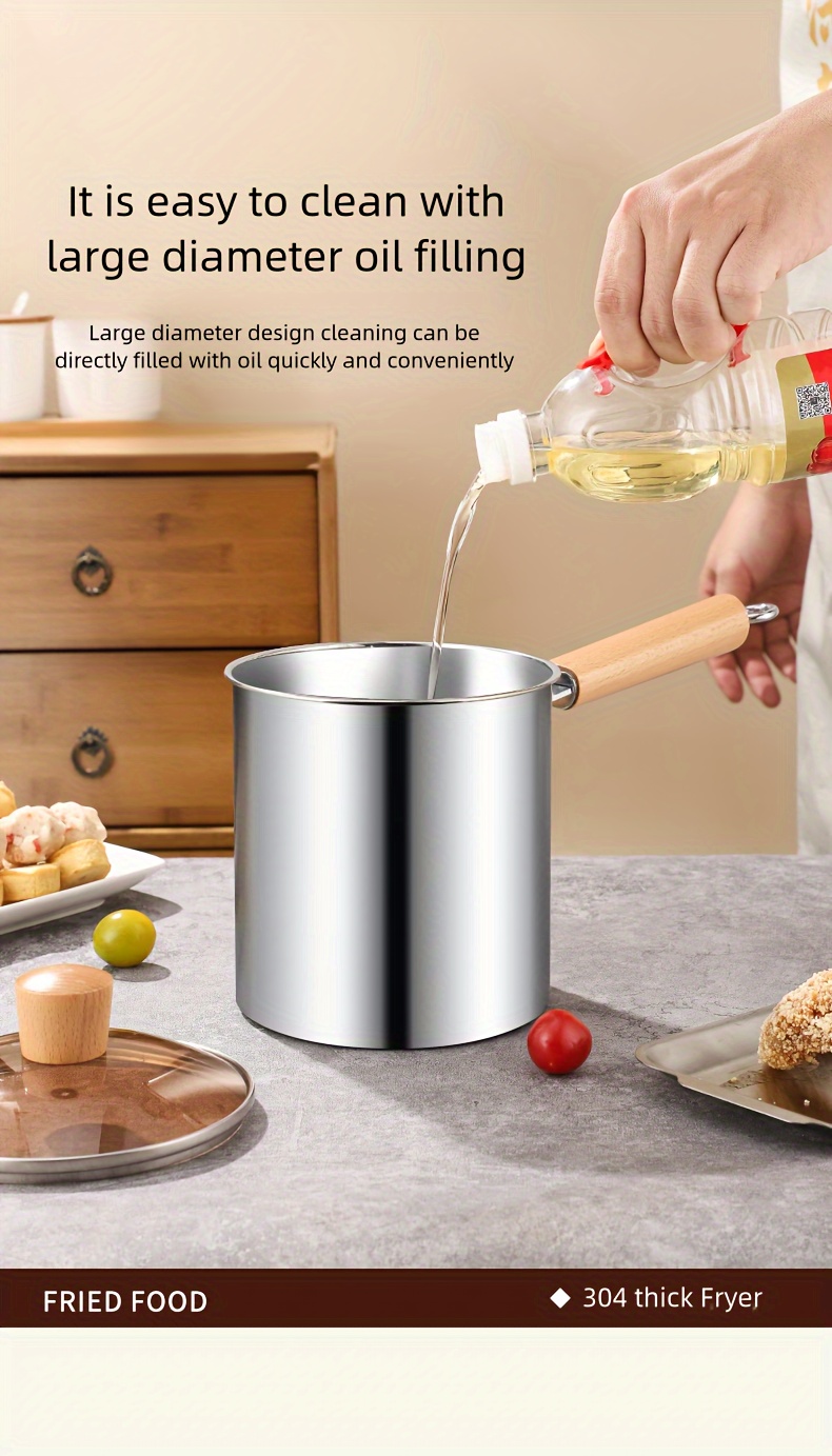 versatile stainless steel deep fryer oil saving multi functional cooking pot for   skewers induction compatible details 12