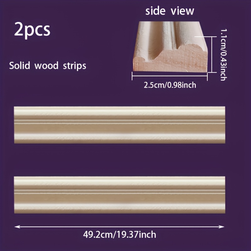 TEMU 2d Flat, 2pcs Solid Wood Carved Flat Photo Frame, Mirror Frame, Corner Decor, Woodworking Supplies, Unpainted Wood 7.87x7.87inch With Intricate