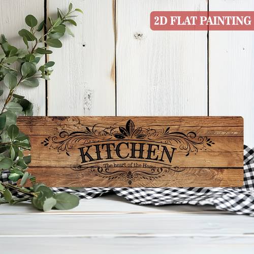 2d flat 1pc rustic farmhouse wooden wall sign kitchen of the home artificial plaque suitable for home kitchen dining room decor housewarming gift farmhouse art for gate or wall decoration decoration 2d flat