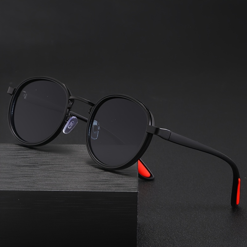 1 Pair of Trendy And Cool Handsome Men And Beautiful Women Must-Have for Taking Photos, Suitable for Both Men And Women, -Color Optional High-End Minimalist Style Popular Round Frame Glasses, Without Battery