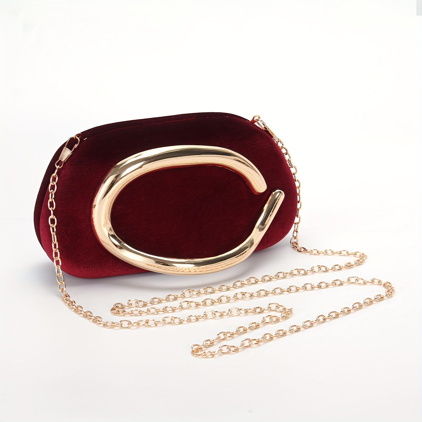 [2025 New Plush Clutch] Elegant Silky Plush Fashion Evening Clutch for Women | 2025 New, Metal Handle Handbag, Comes with a Shoulder Chain to Be Used As a Crossbody Bag | Suitable for Dinners, Parties, Weddings, And More