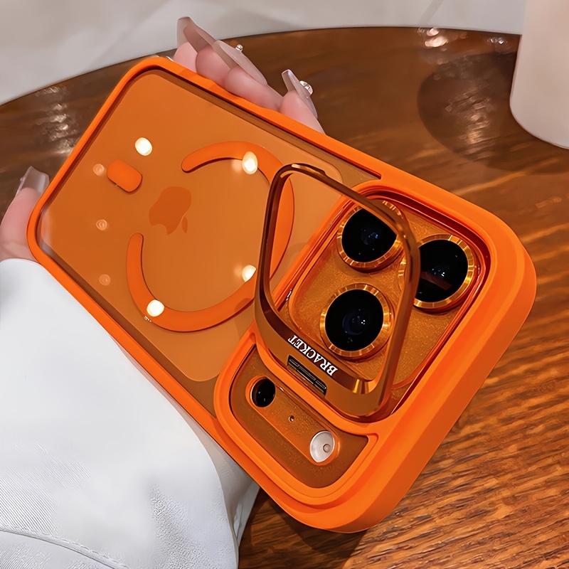 TEMU Phone Case - Luxury Magnetic Shockproof Phone Case Compatible With Iphone 17, 16, 15, 14, 13, 12, 11 Pro Air 16e, Featuring Holder And Glass Lens Protector.