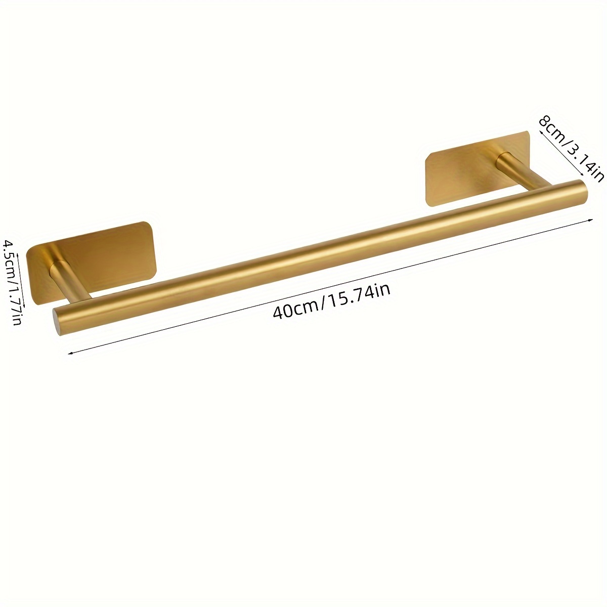 TEMU 1pc, Bathroom Towel Rack Storage Wall-mounted Without Punching Hole, Toilet Towel Rail Self-pasting , Stainless Steel, 3 Colors Optional Length