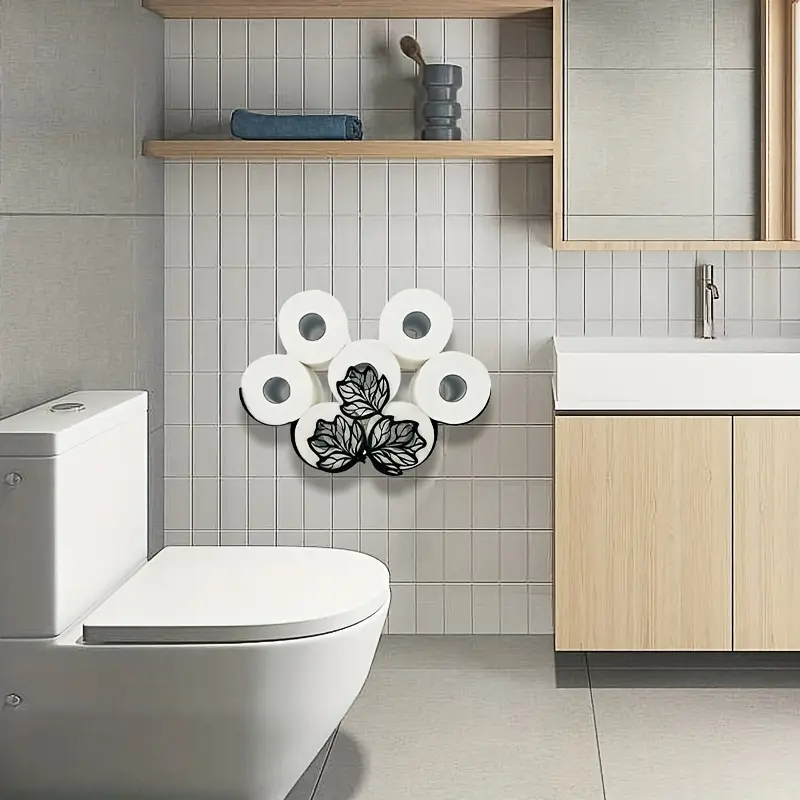 1 leaf shaped tissue holder bathroom tissue storage rack wall mounted roll paper storage container bathroom accessories Product details 0