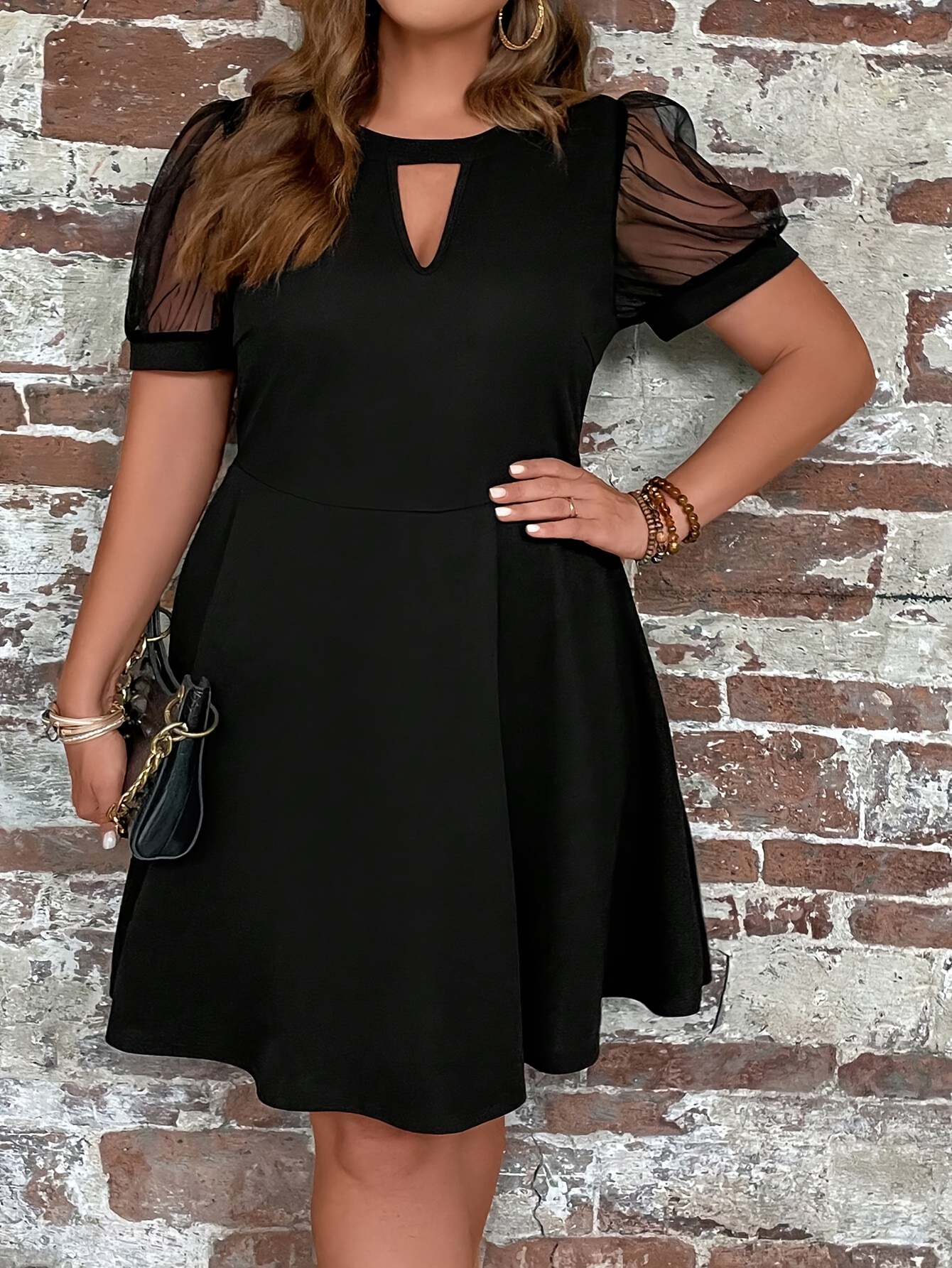 knee length dresses for ladies Mesh Puff Dress – NDS Boutique