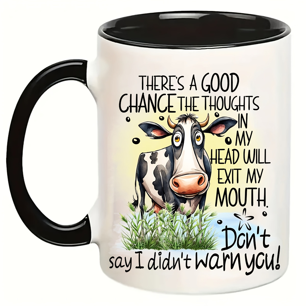 

Humorous Cow Sarcasm Quote Uv Dtf Transfers - 6-pack Waterproof Decorative Decals For Mugs, Tumblers, Bottles, School Supplies, Crafts, Diy Projects - , Reusable Plastic Appliques