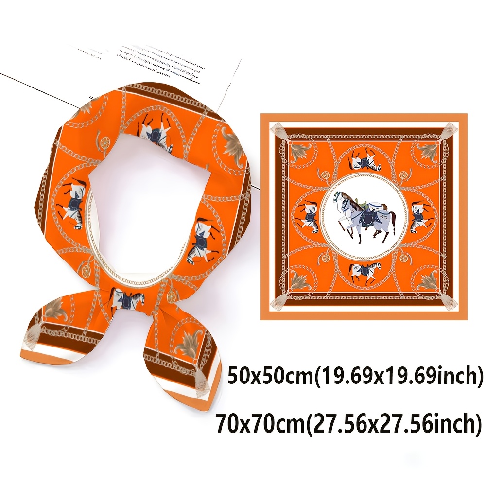 E-shop Ein leichter, quadratischer Damen-Schal mit einem europäischen Vintage-Pegasus-Abzeichen-Design, für Reisen und Freizeitaktivitäten in allen