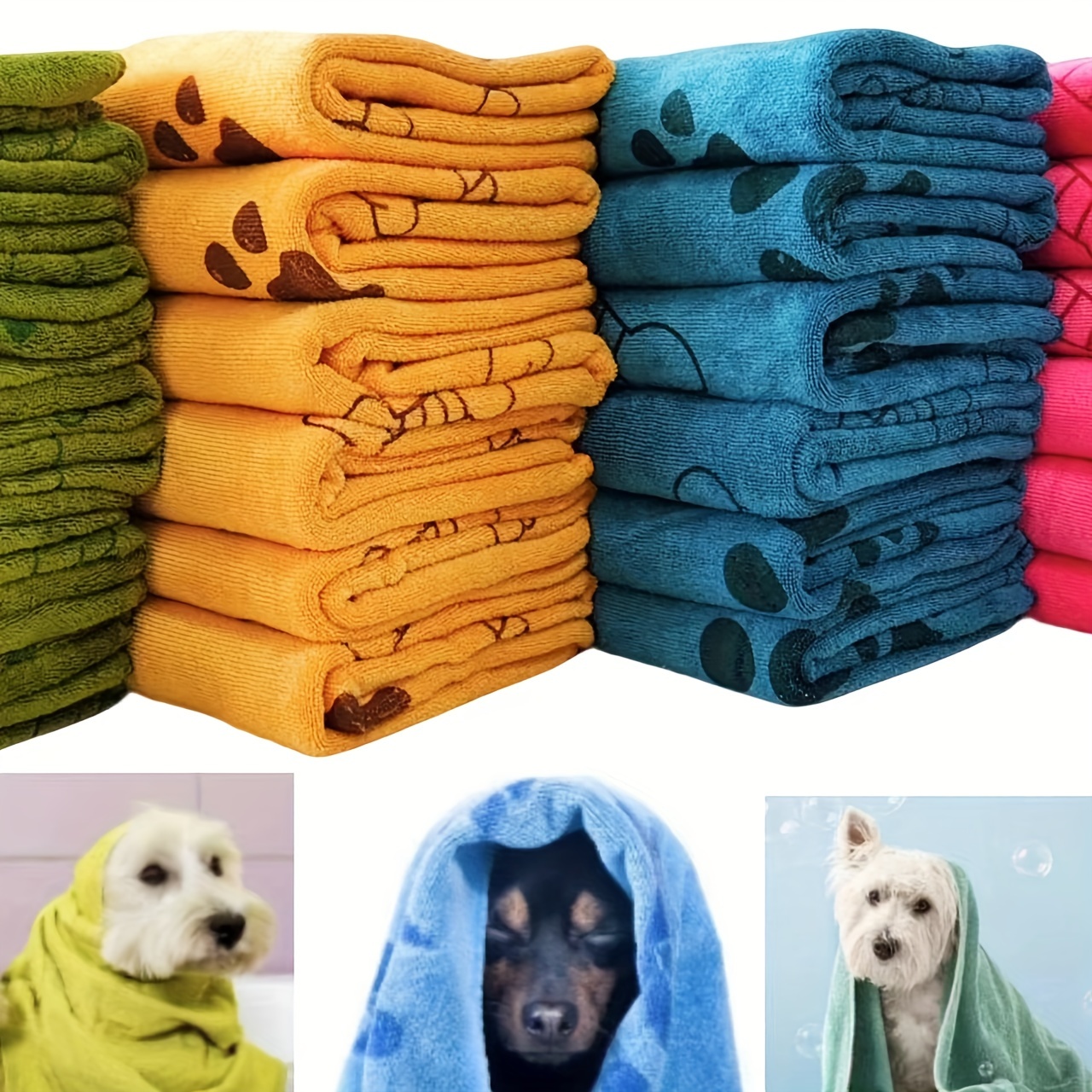 

Ultra-absorbent Microfiber Pet Bath Towel For Dogs & Cats, 27.5"x39", Lint-free, Quick Dry