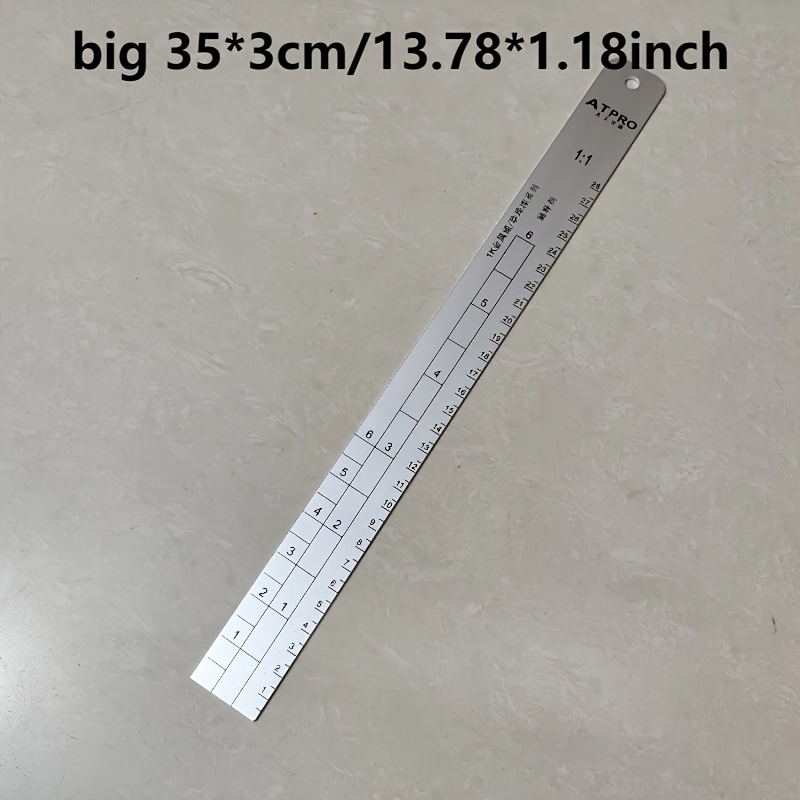 Image of Dmq Precision Automotive Paint Scale Ruler - Durable Iron, Corrosion-resistant, Dual Metric/imperial Sliding Mechanism For Accurate Varnish & Curing Measurements