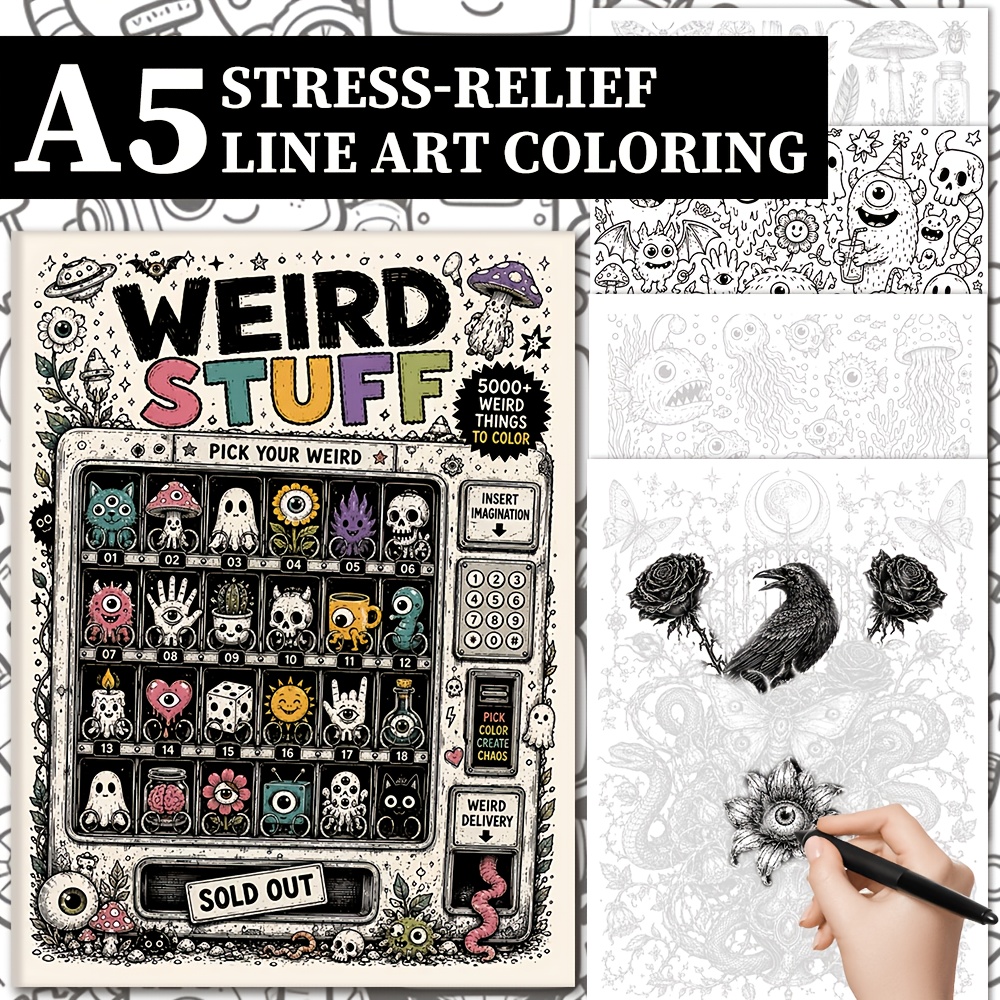Weird Coloring Adventure Book, For Before Opening! A5 Detailed Line Art Book With 5000+ Things To , Trace Your Own World