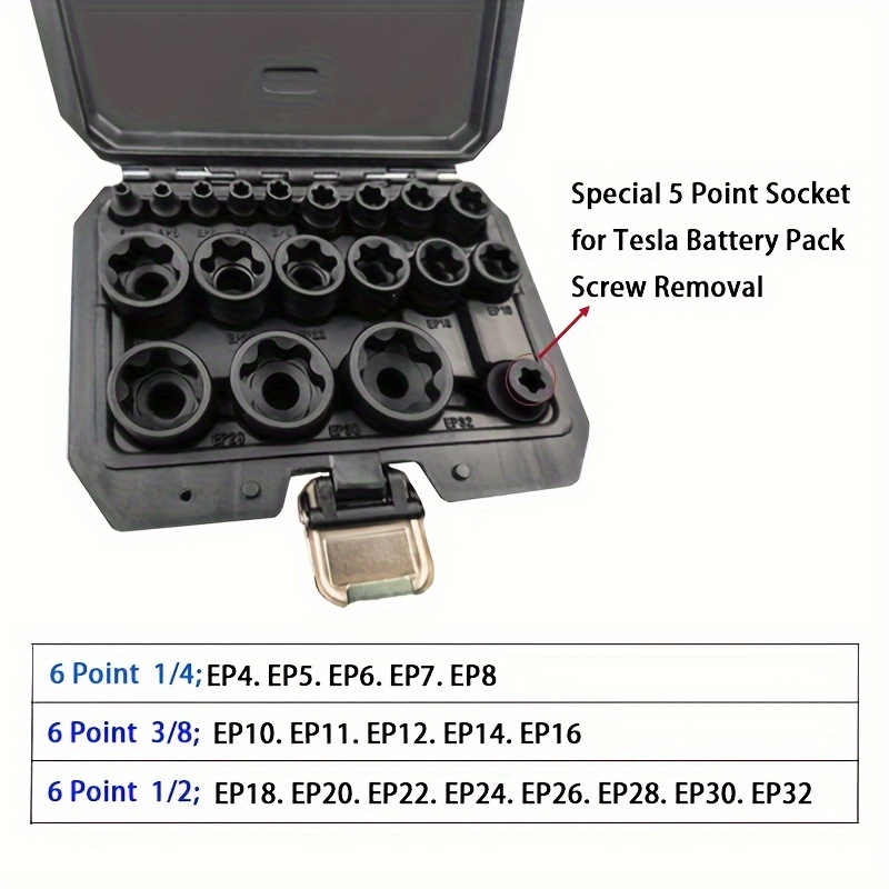 External Torx Plus Socket Set 6 Point Ep Socket Ep4 Ep32 Dr - Temu