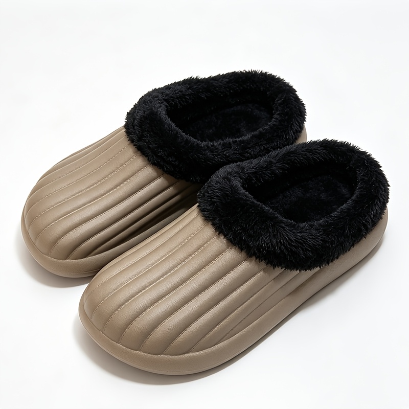 TEMU Stylish Winter Warm Shoes, Couples Eva Fleece-lined Garden Shoes, Warm Shoes For Indoor And Outdoor Use In Winter, Comfortable, Wear-resistant,