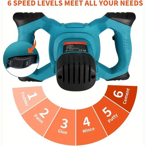 handheld cement mixer 2100w portable electric concrete plaster grout paint mortar mixer machine adjustable 6 speed 110v with gloves