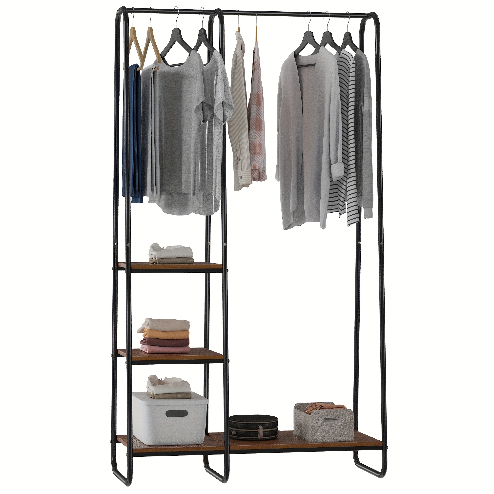 Clothes Rack Clothing Rack with Shelves Clothing Racks for Hanging Clothes Heavy Duty Garment Rack Portable Closet Rack Free Standing Closet