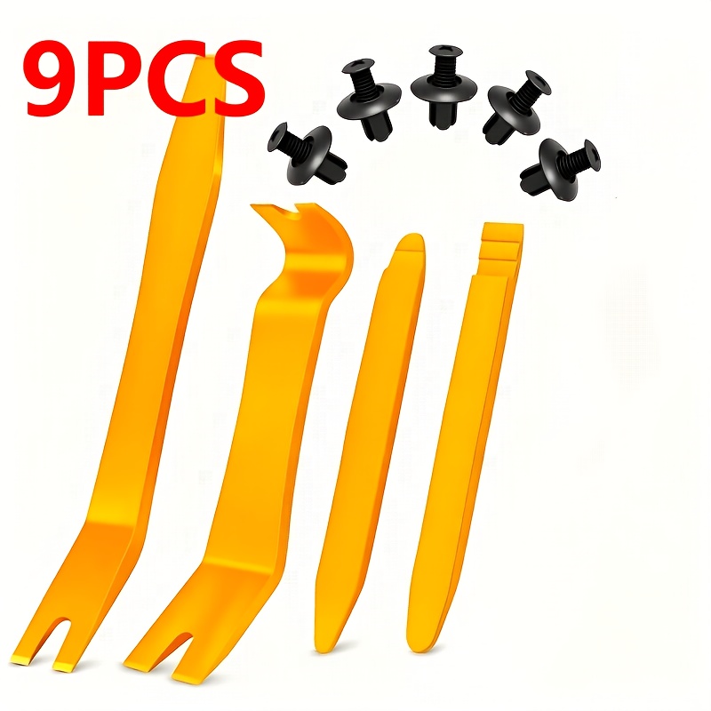 TEMU Kit de 9/10 outils d'intérieur et de décoration, extracteur de clips de véhicule robuste, outils à main portables pour de bord de voiture,