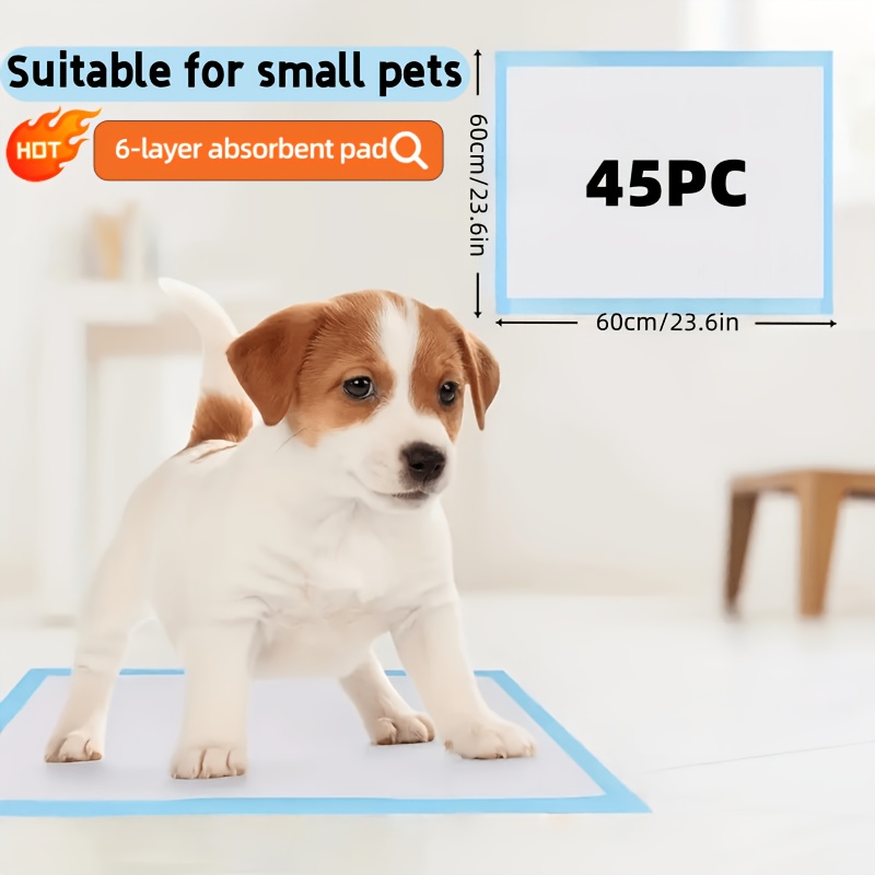 TEMU Puppy Pee Pads 45/95/125 Count Dog Training Pads 23.6''.6'' Leakproof Super Absorbent Potty Training -dry Surface, 6-layer Disposable For Baby,