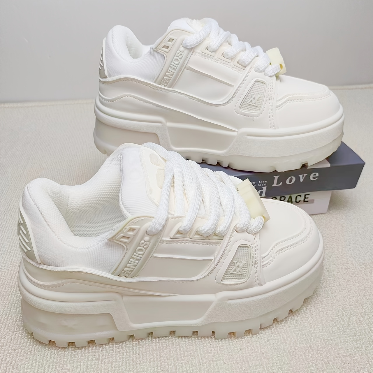 TEMU Trade Fashion Casual Women's Skate Shoes, Internet- Daily Wear Women's Shoes, Comfortable, Warm, Lightweight, Women's Shoes, High-end Light
