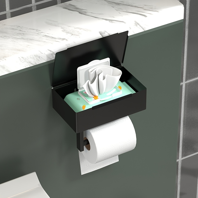 A Bathroom Tissue Box, Tissue Dispenser, Multifunctional Wall-mounted Hidden Bathroom Storage Rack, Suitable For Bathroom, Shower Room, And Bedroom Toilet Paper Storage, Bathroom Decoration