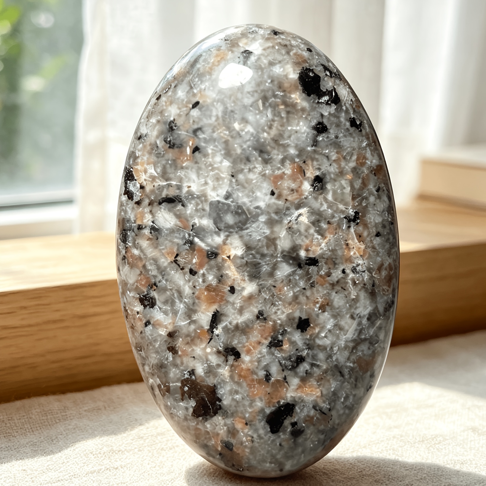 2pcs Natural Flame Stone Yooperlite Palm Stone Set