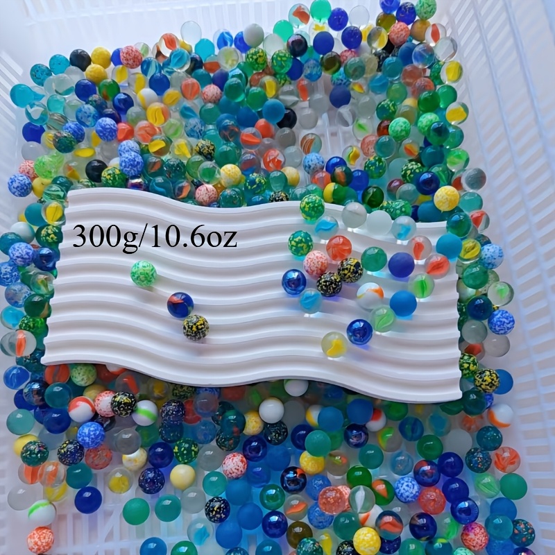 TEMU 300g/10.6oz 1 Bag Random Mixed Colors Colorful Glass Marbles - Various Colors Of Glass Game Marbles, Suitable For Aquarium Decoration, Craft