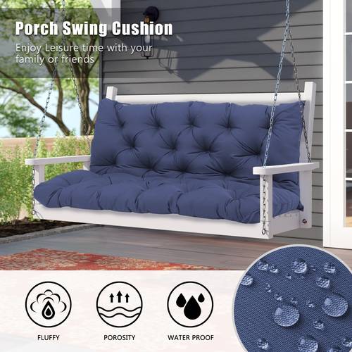 porch swing replacement cushion thicken 5 outdoor bench cushions with backrest 2 3 seat waterproof patio cushions with 8 ties for garden love seat pad x inch