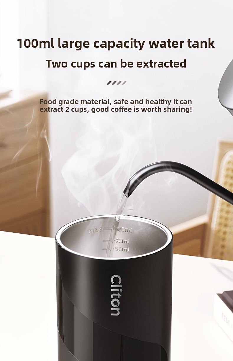 Machine à café espresso portable sans fil avec chargeur USB-C, infusion chaude et froide - Compatible avec grains moulus et capsules | Idéale pour camping-car, randonnée, bureau | Ensemble complet ou unité individuelle (avec mousseur à lait et moulin manuel)