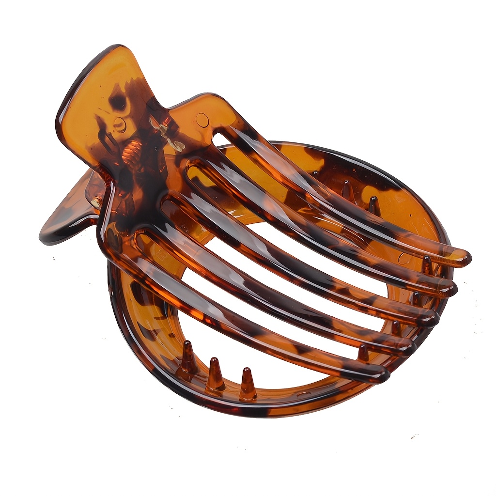 TEMU European And Round Hollow Hair Clip, High-quality And Drop-resistant Resin Oxford Hair Clip