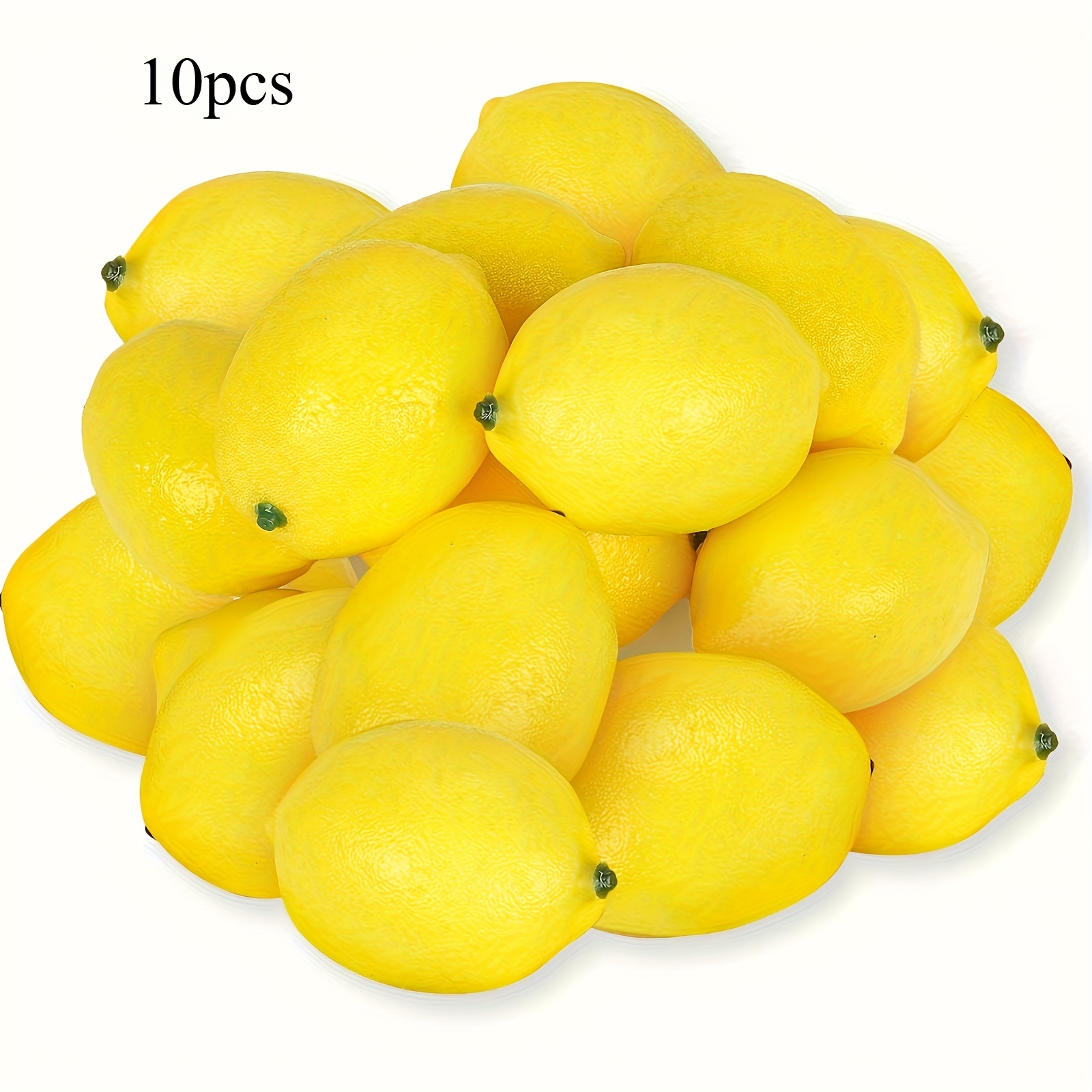 TEMU 10 Artificial Lemons, Plastic Yellow Lemons, Used For Decorating Fake Fruit Plates, Outdoor Decorative Photography, Taking Photos Decoration