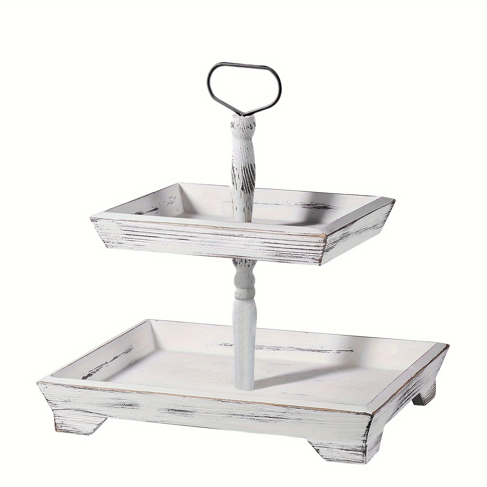 TEMU Double Wooden Cutlery Tray Holder, For Cupcake Holder For Cottage Party Table Decoration Housewarming Gifts