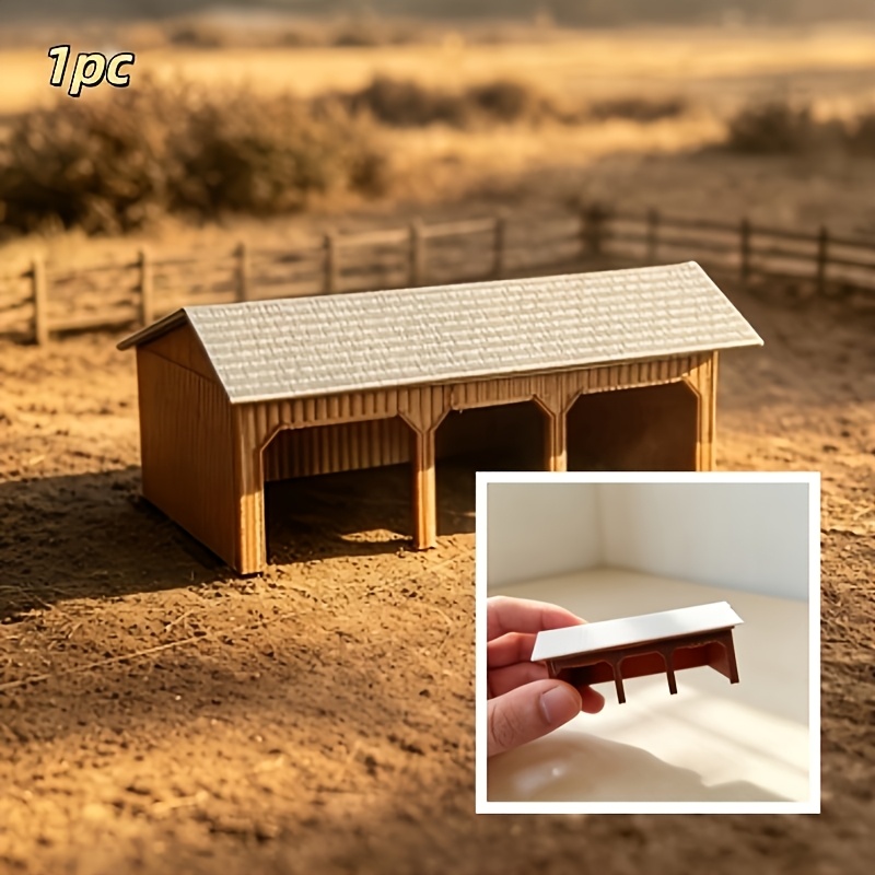 TEMU 1pc, Rustic Farmhouse Miniature Decoration, Countryside Farm Scene Layout, Suitable For Indoor/outdoor Models, Collectible Ornament