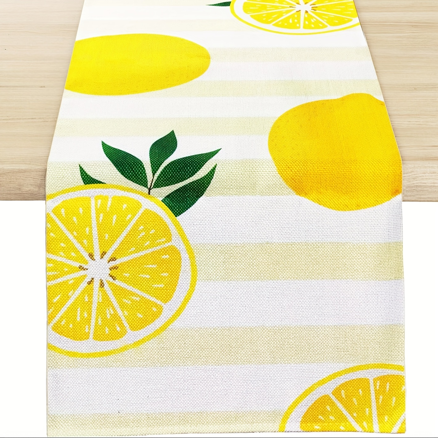 Image of 1pc, Lemon Table Runner Kitchen Decor - Yellow And Lemon Table Decorations Seasonal Home Decor For Dining Table Farmhouse Party13 X 36, 13 X 48, 13 X 72, 13 X 108