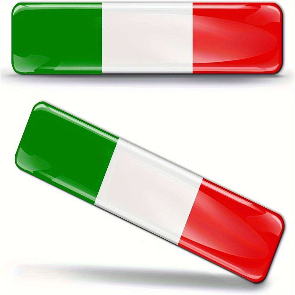 

2 X 3d Dome Silicone Sticker Decal Italian Flag For Car Motorcycle Helmet F 13