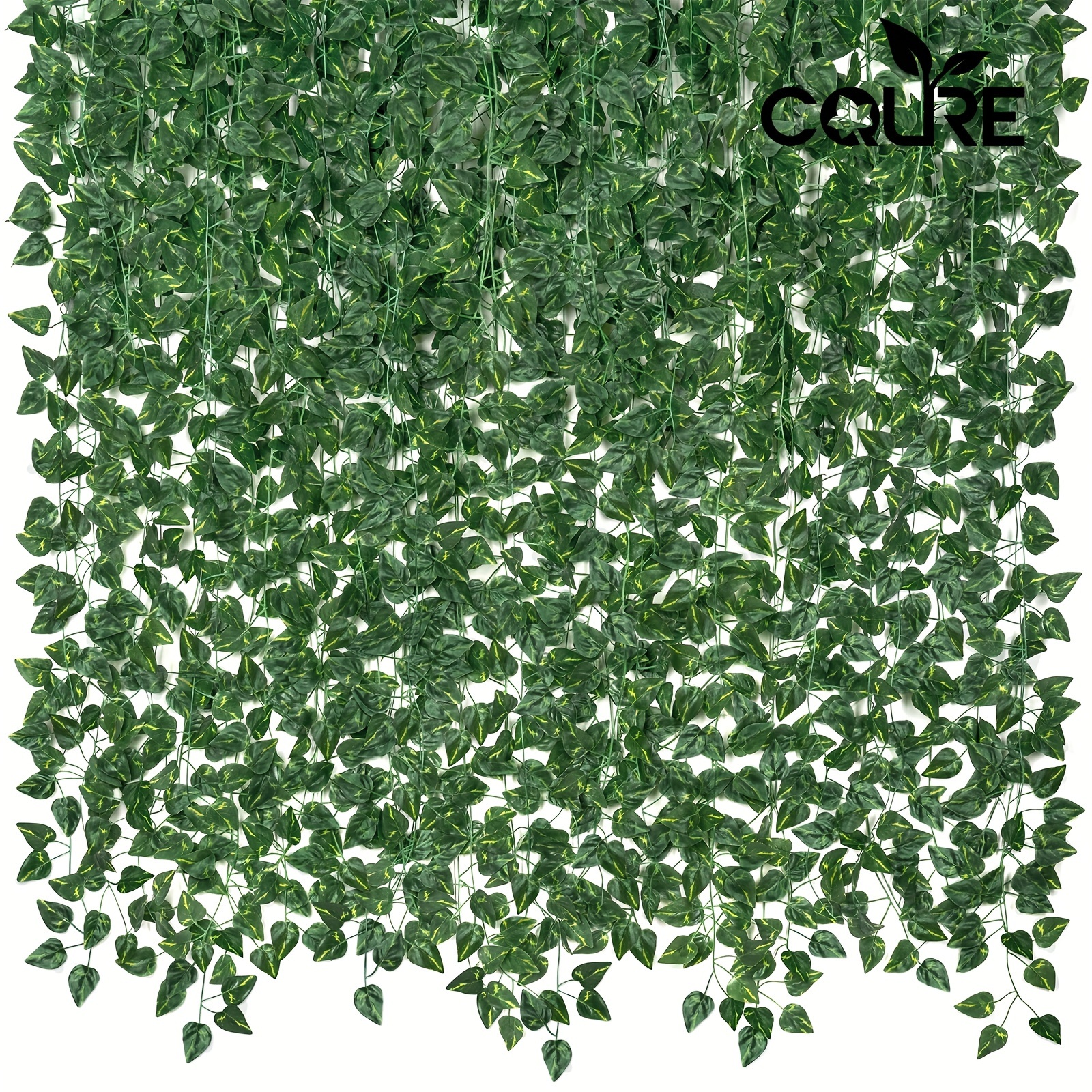 

Cqure 48 Pack 336ft Artificial Ivy Garland, Fake Vines Uv Resistant Greenery Leaves Fake Plants Hanging Aesthetic Vines For Home Bedroom Party Garden Wall Decor(green)